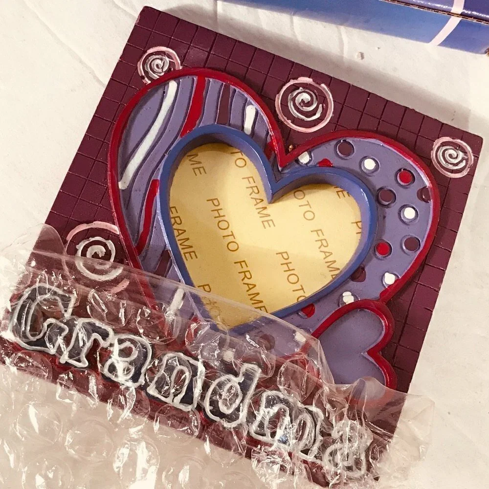 Grandma Heart' Picture Frame - Gift for Hippie Grandmother, Granny Gift NIB VTG